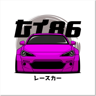 Pink GT 86 Front Posters and Art